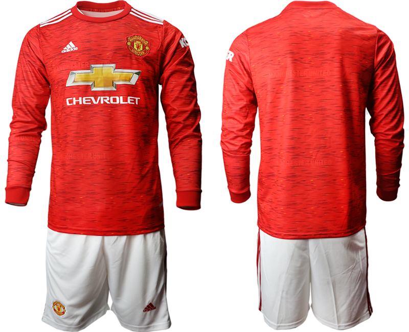 2020-21 Manchester united home long sleeve soccer jerseys