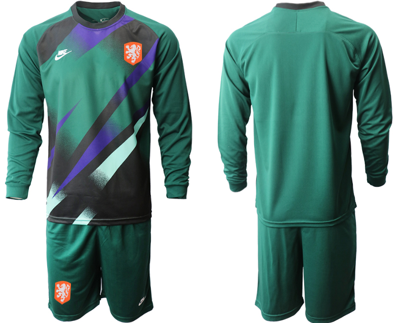 2020-21 Netherlands Dark green goalkeeper long sleeve soccer jerseys