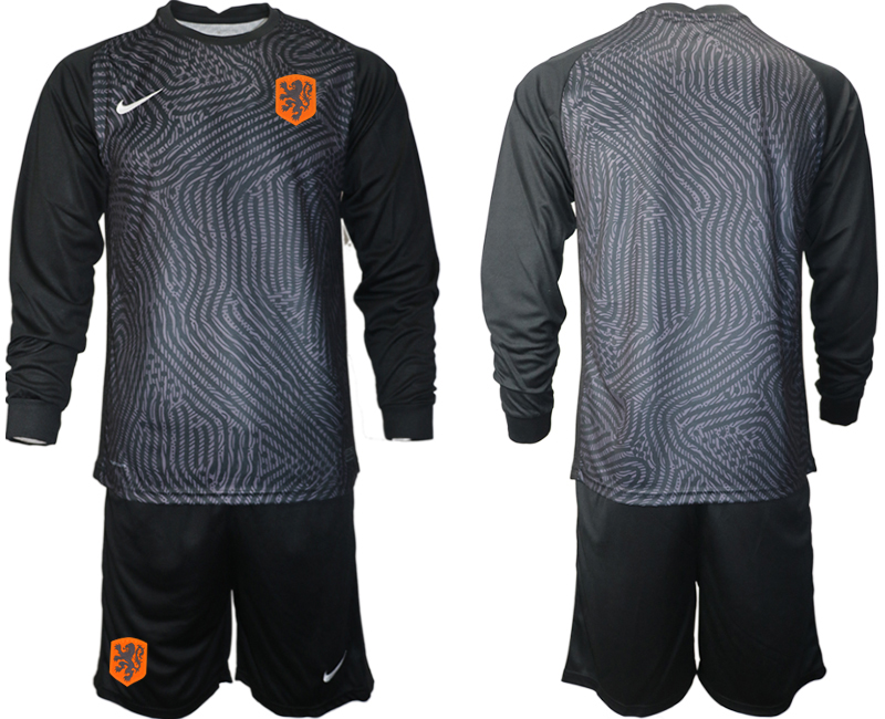 2020-21 Netherlands black goalkeeper long sleeve soccer jerseys