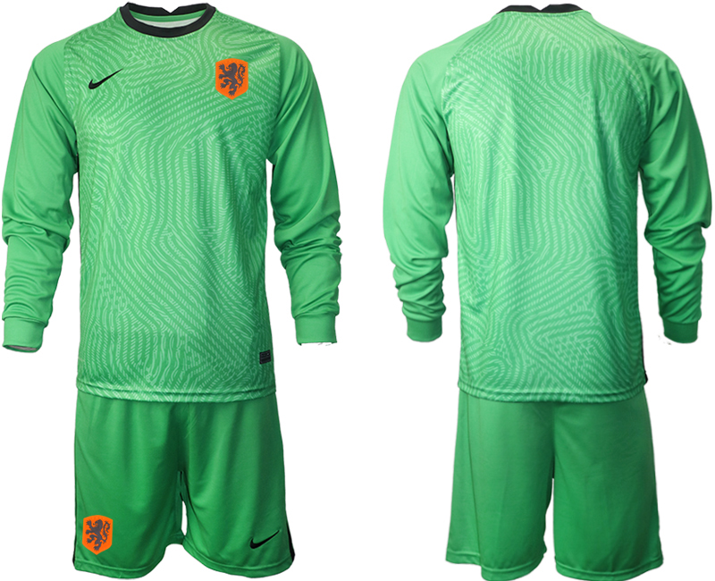 2020-21 Netherlands green goalkeeper long sleeve soccer jerseys