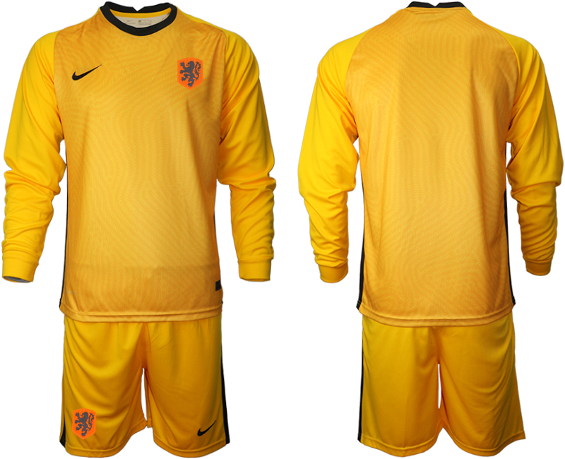 2020-21 Netherlands yellow goalkeeper long sleeve soccer jerseys