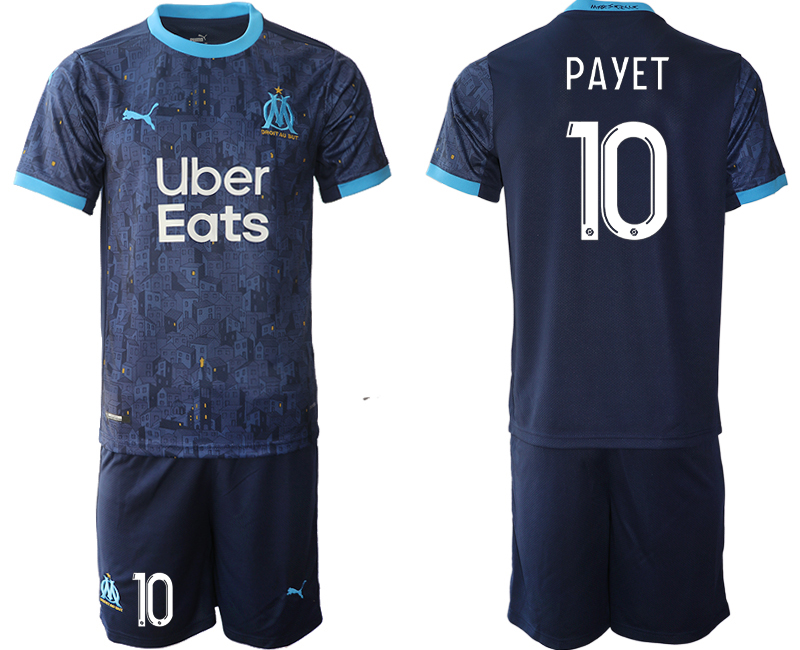 2020-21 Olympique De Marseille 10 PAYET Away Soccer Jersey