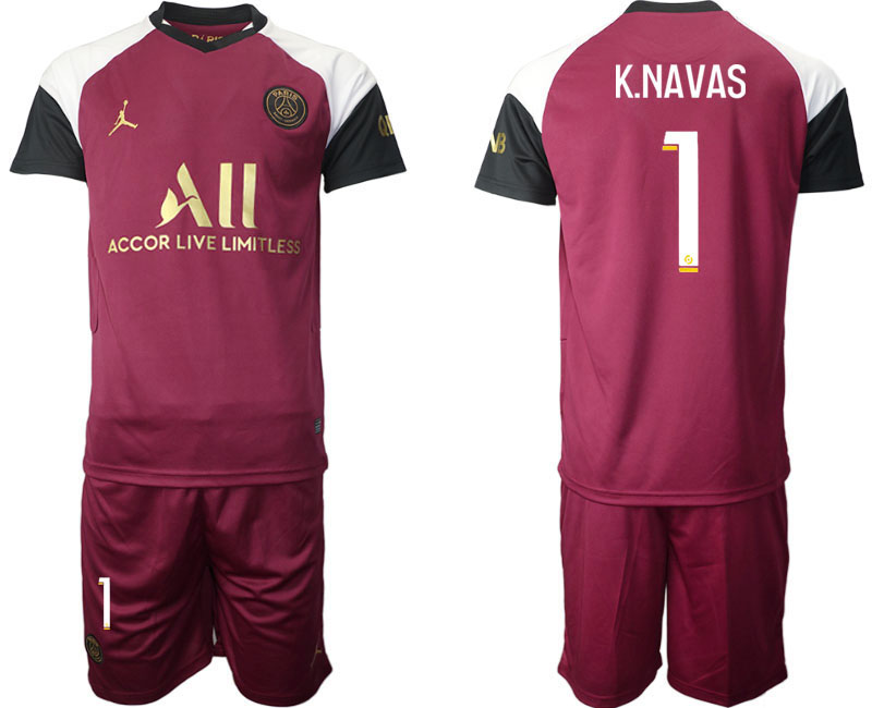 2020-21 Paris Saint Germain away  1# K.NAVAS soccer jerseys