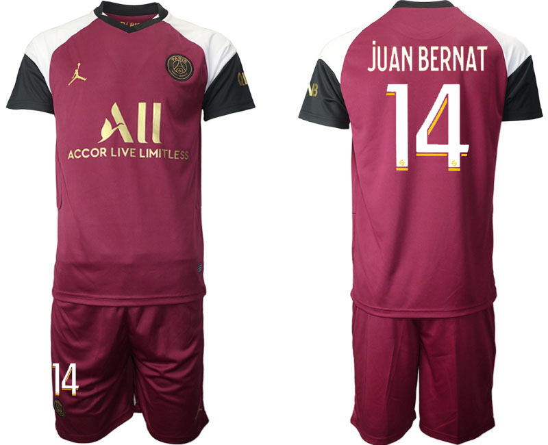 2020-21 Paris Saint Germain away  14# JUAN BERNAT soccer jerseys