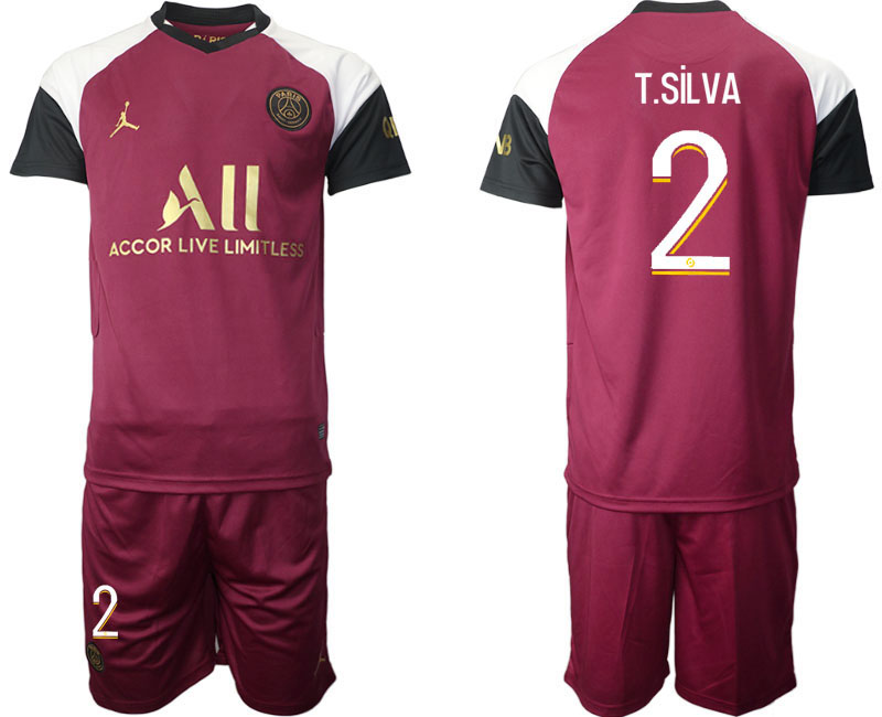 2020-21 Paris Saint Germain away  2# T.SILVA soccer jerseys