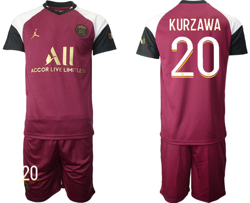 2020-21 Paris Saint Germain away  20# KURZAWA soccer jerseys