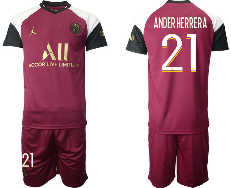 2020-21 Paris Saint Germain away  21# ANDERHERRERA soccer jerseys