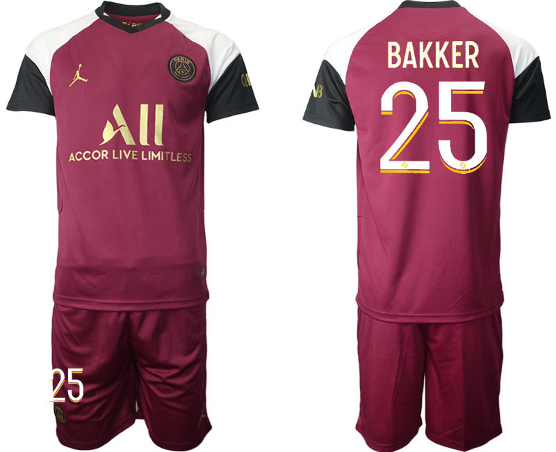 2020-21 Paris Saint Germain away  25# BAKKER soccer jerseys