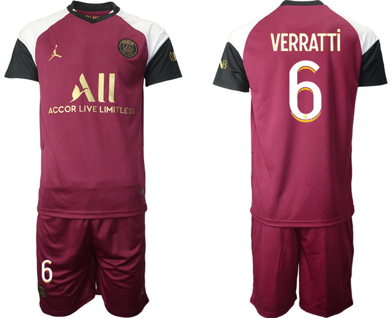 2020-21 Paris Saint Germain away  6# VERRATTI soccer jerseys