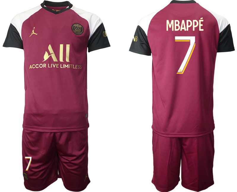 2020-21 Paris Saint Germain away  7# MBAPPE soccer jerseys