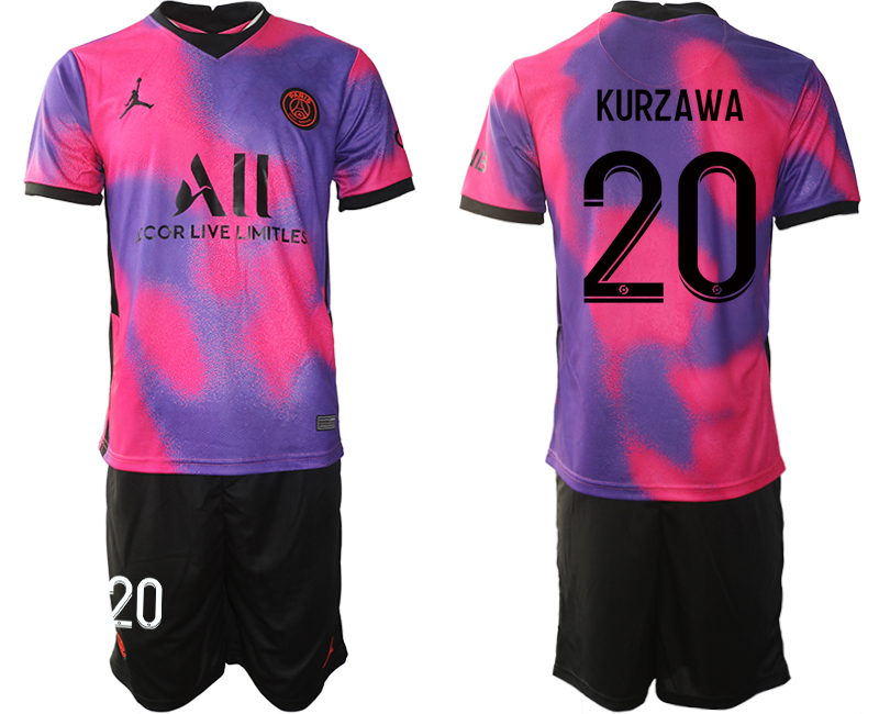 2020-21 Paris Saint Germain away 20# KURZAWA soccer jerseys