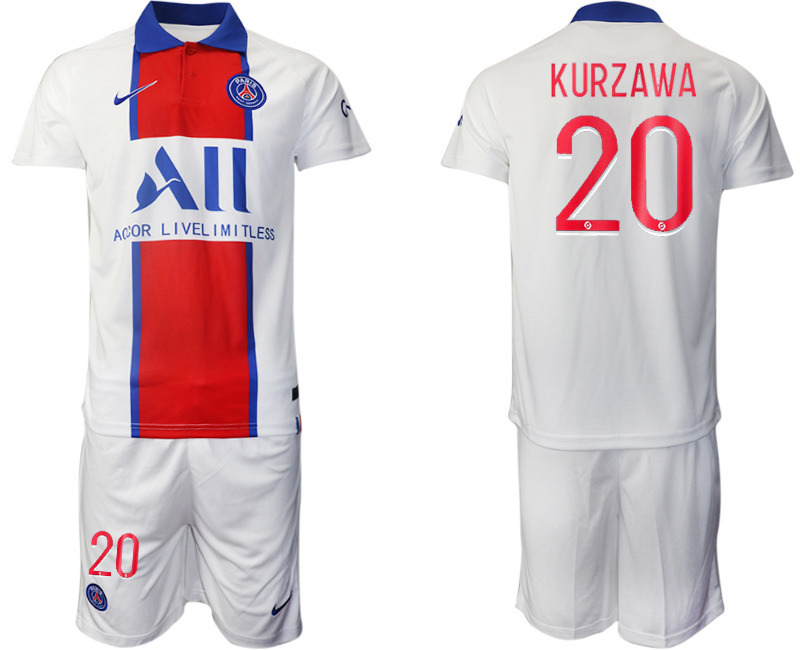 2020-21 Paris Saint-Germain away 20# KURZAWA soccer jerseys