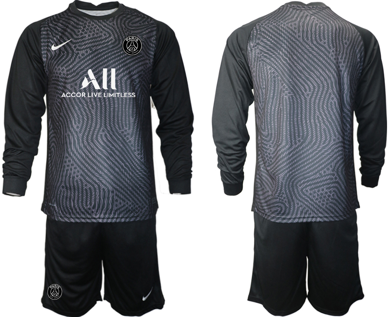 2020-21 Paris Saint-Germain black goalkeeper long sleeve soccer jerseys