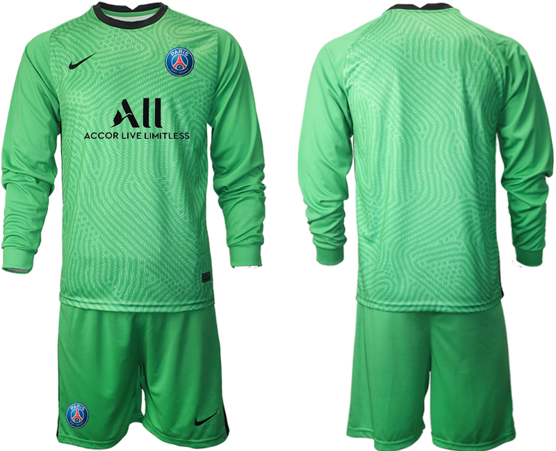 2020-21 Paris Saint-Germain green goalkeeper long sleeve soccer jerseys