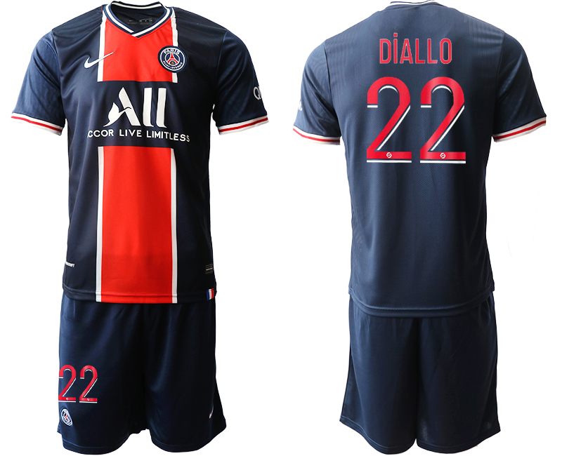 2020-21 Paris Saint Germain home 22# DIALLO soccer jerseys