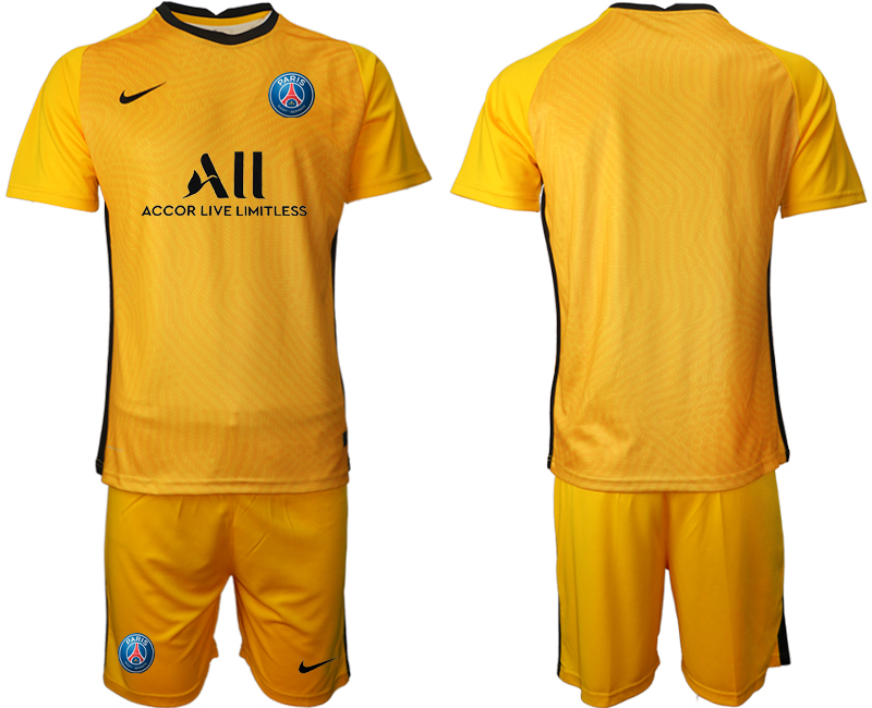 2020-21 Paris Saint-Germain yellow goalkeeper soccer jerseys