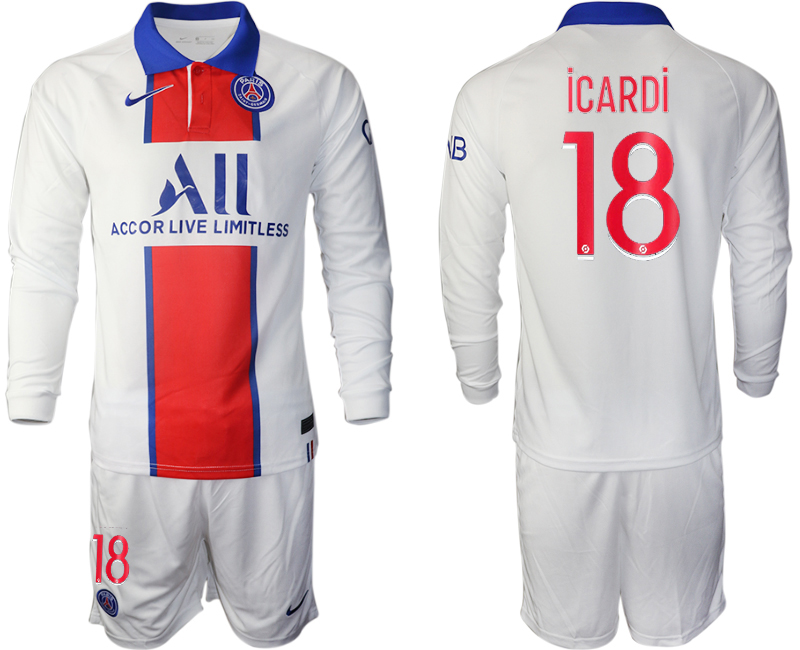 2020-21 Paris St Germain away 18# ICARDI long sleeve soccer jerseys