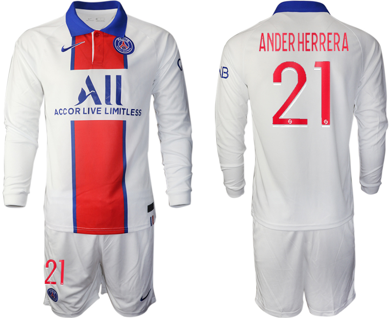 2020-21 Paris St Germain away 21# ANDERHERRERA long sleeve soccer jerseys