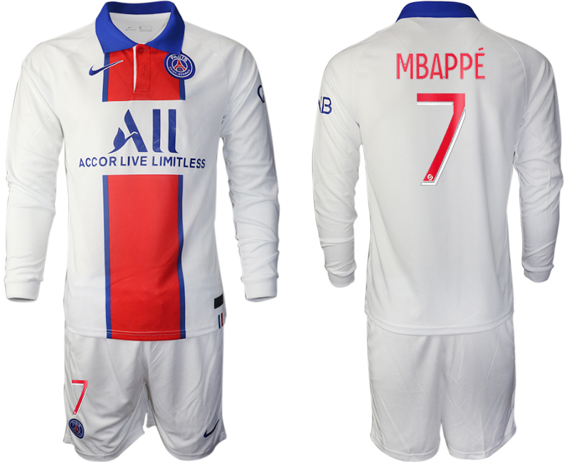 2020-21 Paris St Germain away 7# MBAPPE long sleeve soccer jerseys