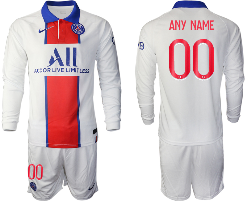 2020-21 Paris St Germain away any name custom long sleeve soccer jerseys