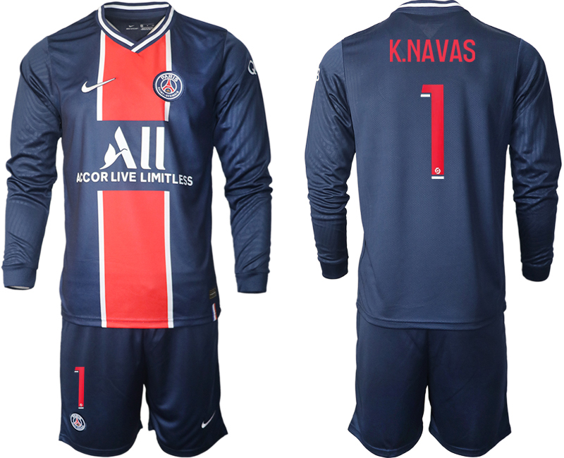 2020-21 Paris St Germain home 1# K.NAVAS long sleeve soccer jerseys