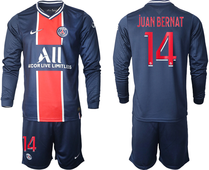 2020-21 Paris St Germain home 14# JUAN BERNAT long sleeve soccer jerseys