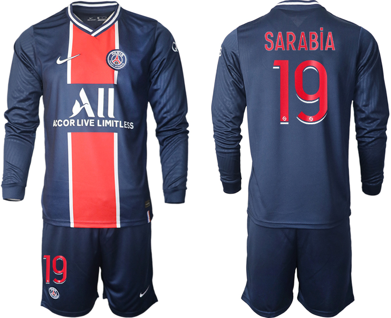 2020-21 Paris St Germain home 19# SARABIA long sleeve soccer jerseys