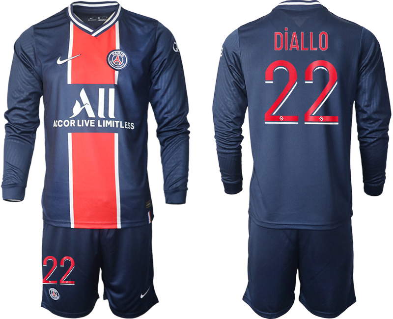 2020-21 Paris St Germain home 22# DIALLO long sleeve soccer jerseys