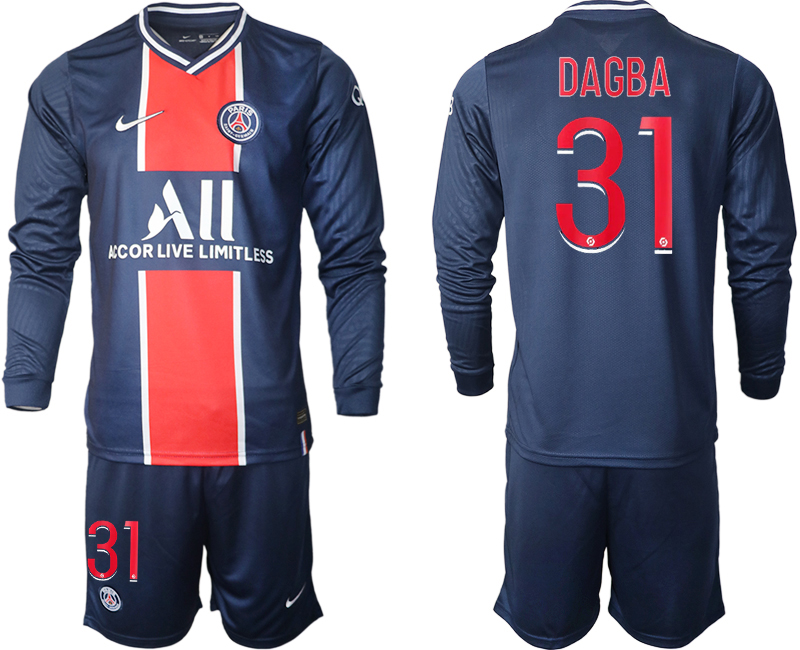 2020-21 Paris St Germain home 31# DAGBA long sleeve soccer jerseys