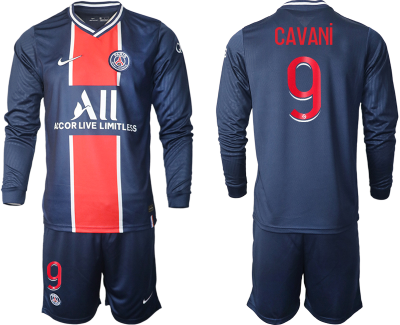 2020-21 Paris St Germain home 9# CAVANI long sleeve soccer jerseys