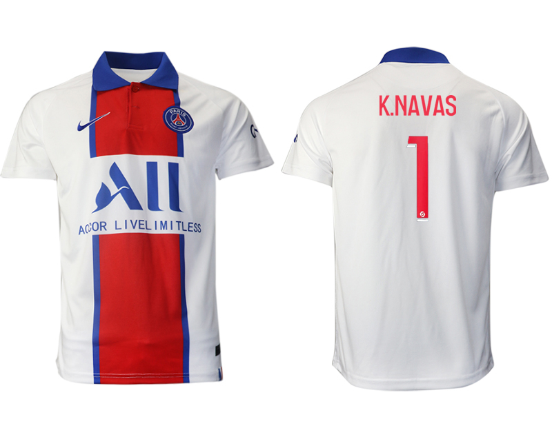 2020-21 Paris saint germain  away aaa version 1# K.NAVAS soccer jerseys