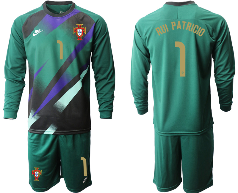 2020-21 Portugal Dark green goalkeeper 1# RUI PATRICIO long sleeve soccer jerseys