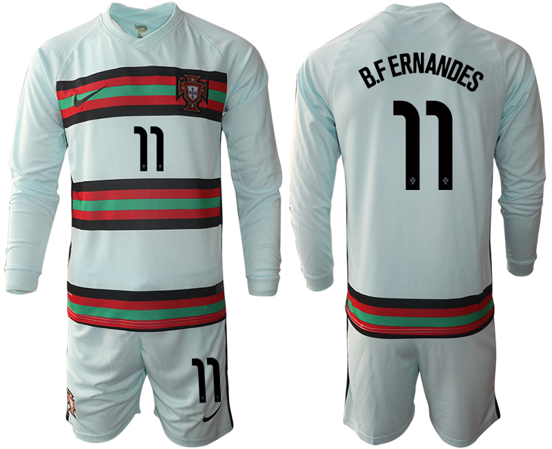 2020-21 Portugal away 11# B.FERNANDES long sleeve soccer jerseys