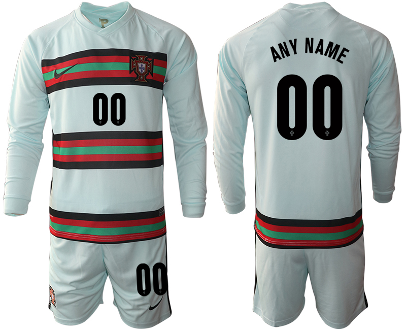 2020-21 Portugal away any name custom long sleeve soccer jerseys