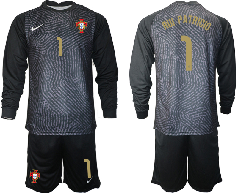 2020-21 Portugal black goalkeeper 1# RUI PATRICIO long sleeve soccer jerseys