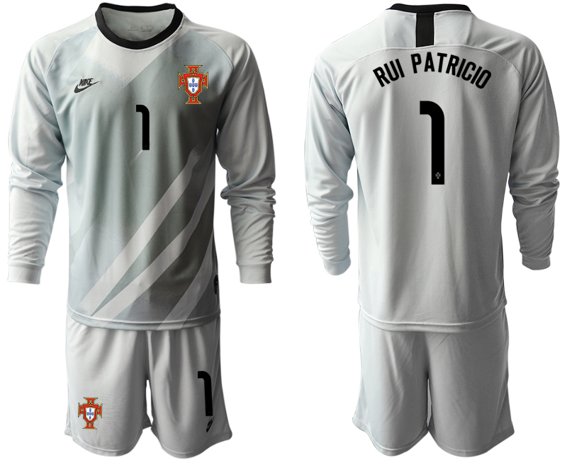 2020-21 Portugal gray goalkeeper 1# RUI PATRICIO long sleeve soccer jerseys