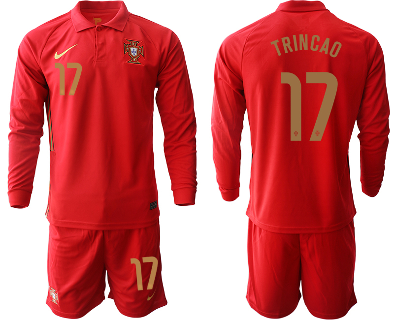 2020-21 Portugal home 17# TRINCAO long sleeve soccer jerseys