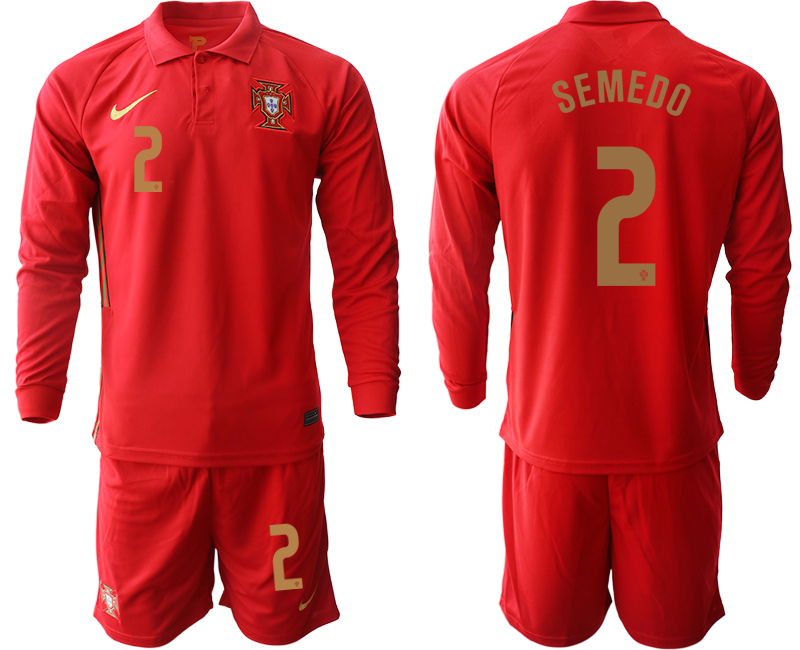 2020-21 Portugal home 2# SEMEDO long sleeve soccer jerseys