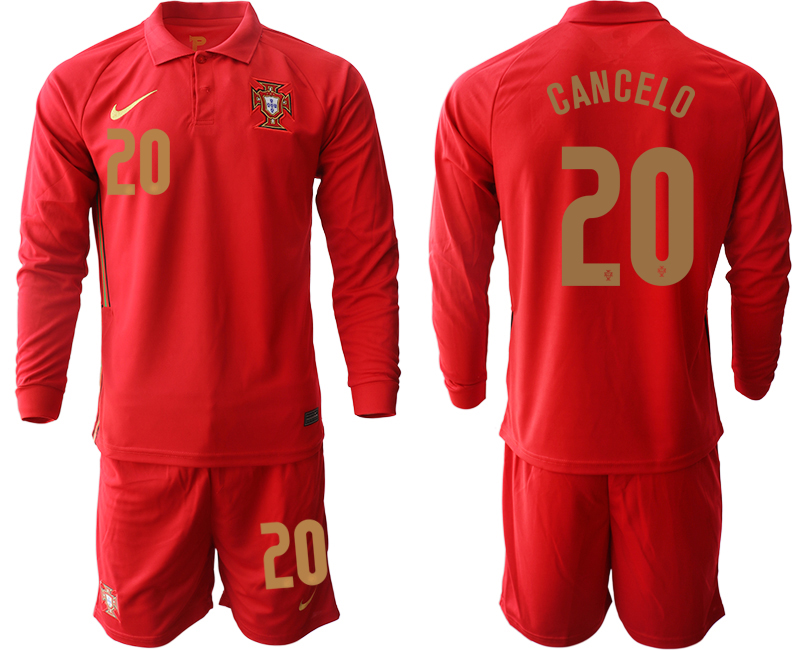 2020-21 Portugal home 20# CANCELO long sleeve soccer jerseys