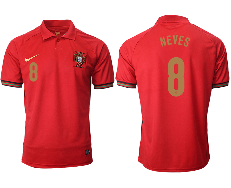 2020-21 Portugal home aaa version 8# NEVES soccer jerseys