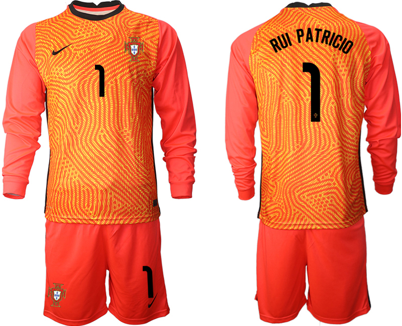 2020-21 Portugal red goalkeeper 1# RUI PATRICIO long sleeve soccer jerseys.