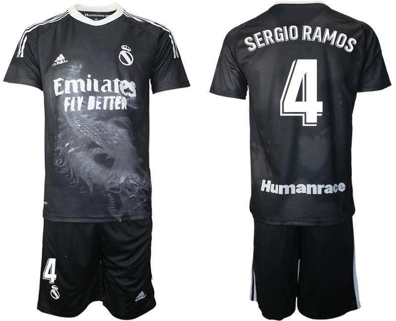 2020-21 Real Madrid adidas × Human Race 4# SERGIO RAMOS soccer jerseys