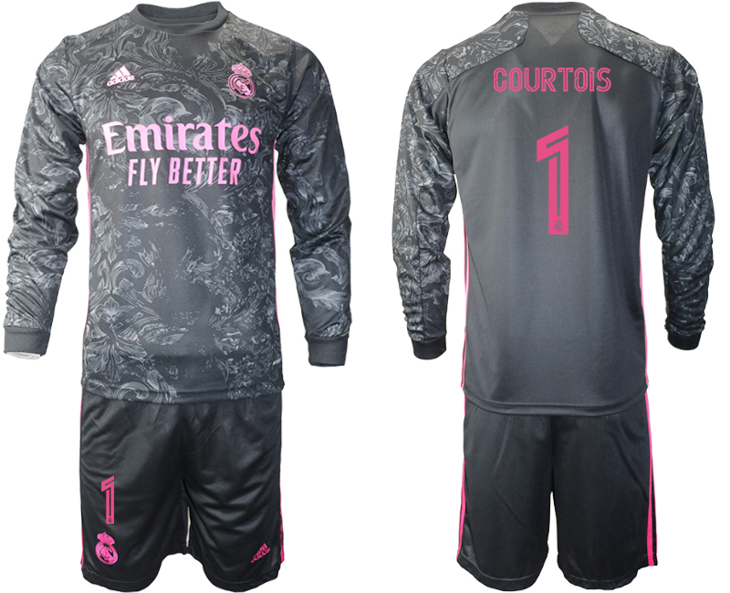 2020-21 Real Madrid away  1# COURTOIS long sleeve soccer jerseys