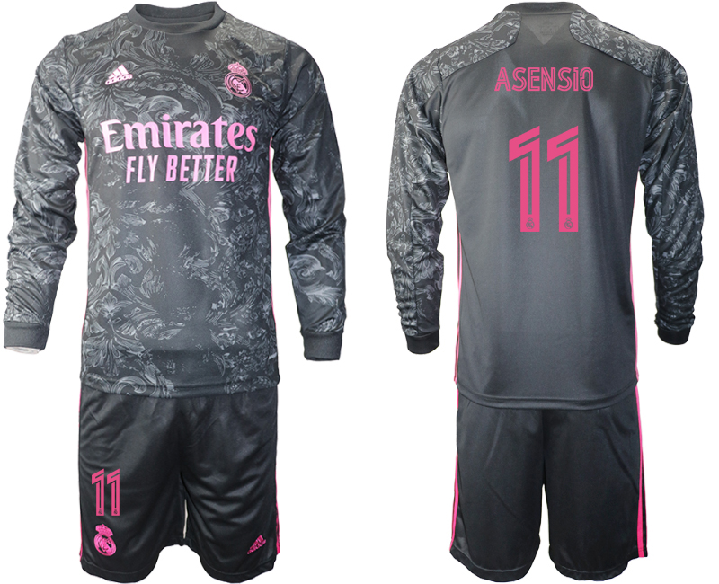 2020-21 Real Madrid away  11# BALE long sleeve soccer jerseys