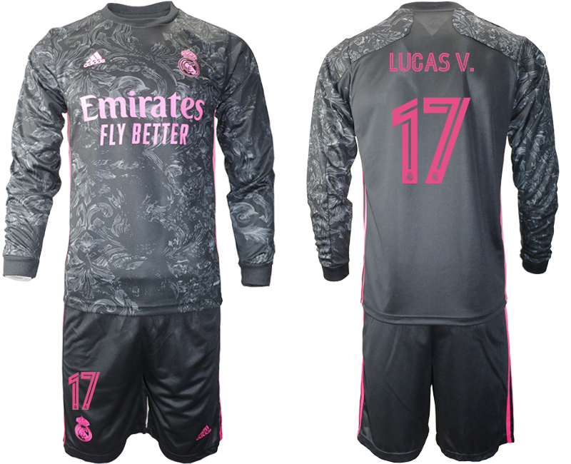 2020-21 Real Madrid away  17# LUCASV. long sleeve soccer jerseys