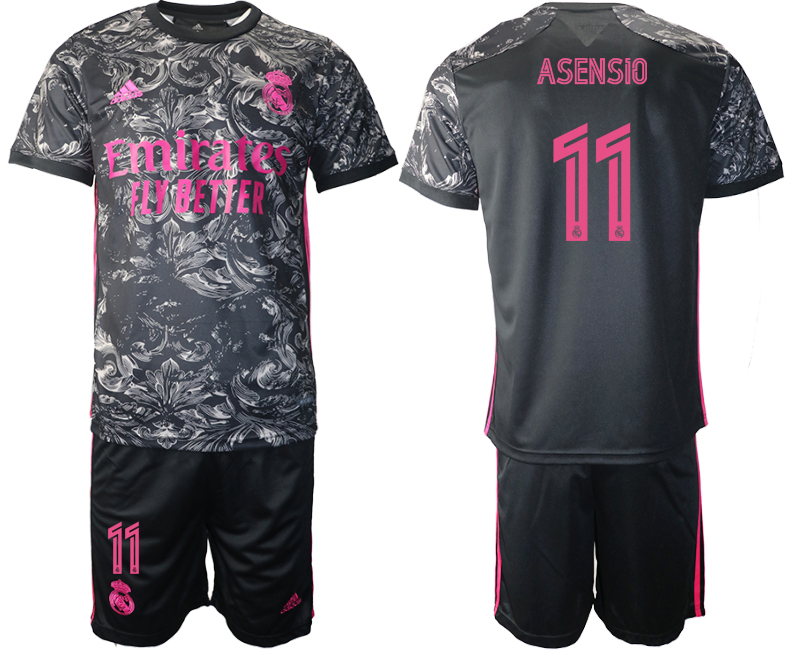 2020-21 Real Madrid away 11# ASENSIO black soccer jerseys