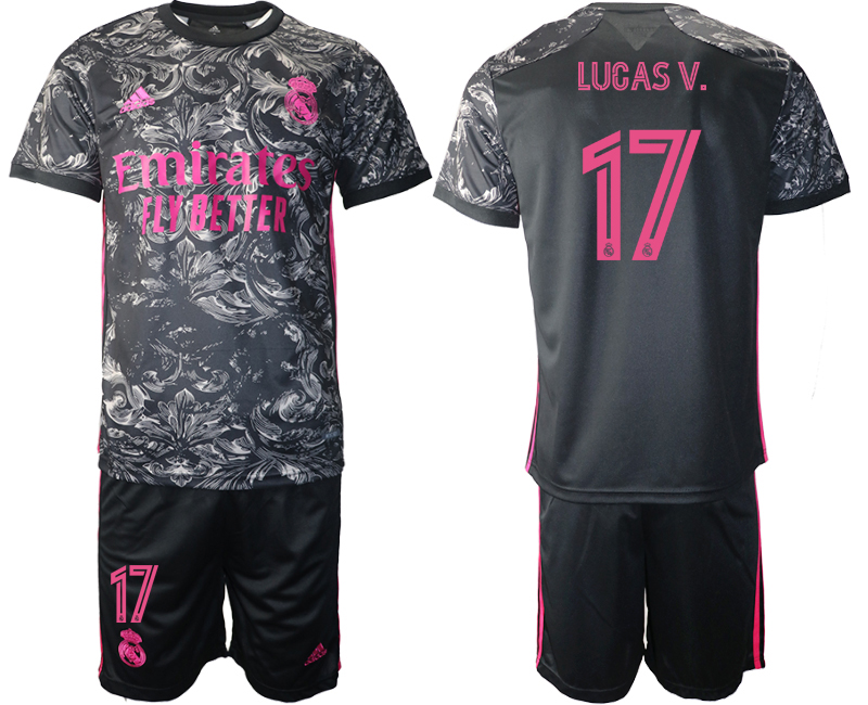 2020-21 Real Madrid away 17# LUCASV. black soccer jerseys