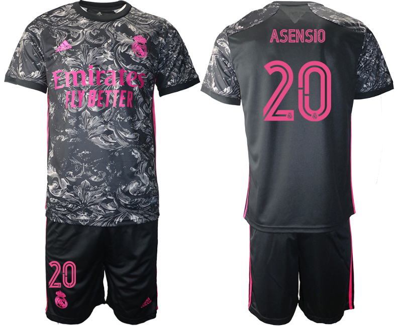 2020-21 Real Madrid away 20# ASENSIO black soccer jerseys