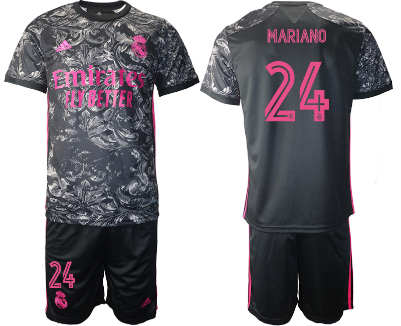 2020-21 Real Madrid away 24# MARIANO black soccer jerseys