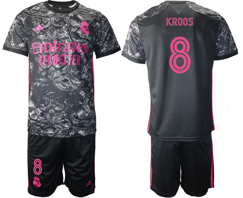 2020-21 Real Madrid away 8# KROOS black soccer jerseys